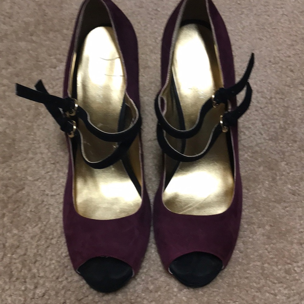 Purple Suede Mary Janes